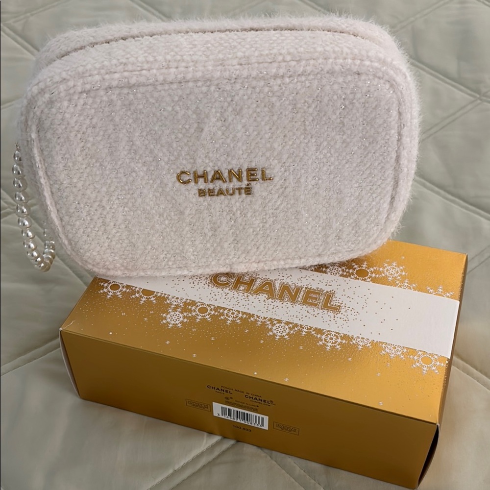 Chanel Pearl White Cosmetic Pouch